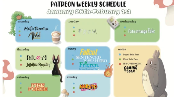 schedule ( ˶ˆᗜˆ˵ ) - Patreon Weekly Schedule StruckByBelz.pdf 1