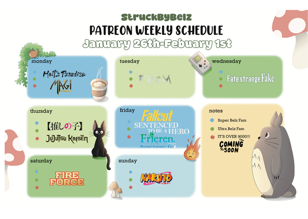 schedule ( ˶ˆᗜˆ˵ ) - Patreon Weekly Schedule StruckByBelz.pdf 1