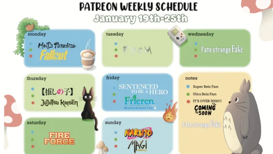 weekly schedule 😊 - Patreon Weekly Schedule StruckByBelz.pdf