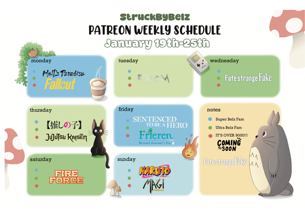 weekly schedule 😊 - Patreon Weekly Schedule StruckByBelz.pdf