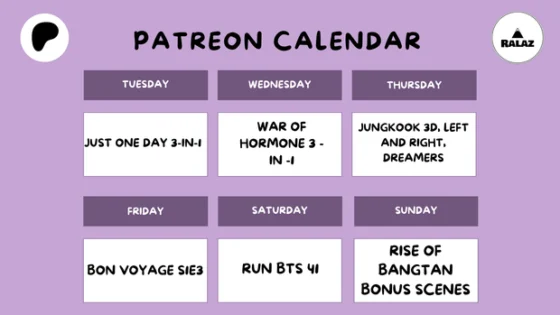 Schedule! - Ralaz React Calendar Patreon