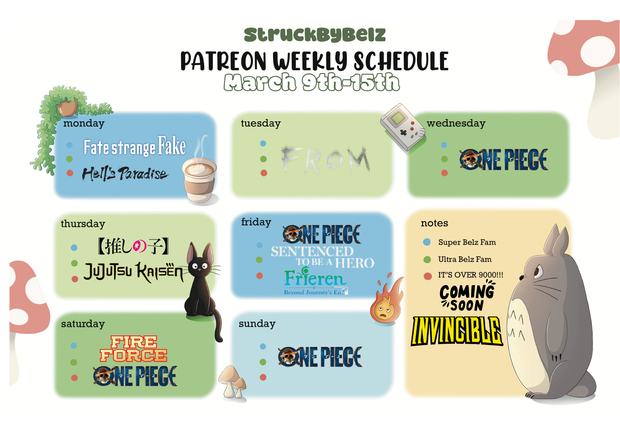 🐒D 👒schedule🐒D 👒 - Patreon Weekly Schedule StruckByBelz.pdf 8